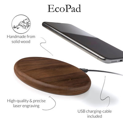 Woodcessories EcoPad Walnuss Wireless Qi Ladestation