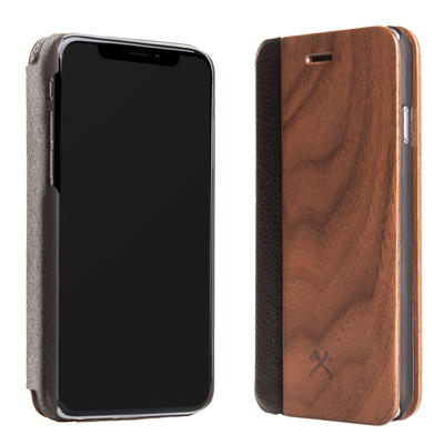 Woodcessories EcoFlip noyer pour iPhone XS Max