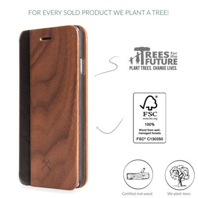 Woodcessories EcoFlip Walnuss für iPhone XS Max