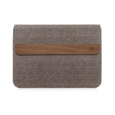 Woodcessories EcoPouch noyer/tissu de laine pour MacBook 11"/12"/13"