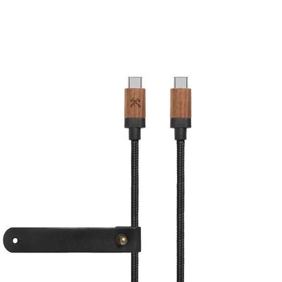 Woodcessories EcoCable Walnuss/Schwarz USB-C Ladekabel