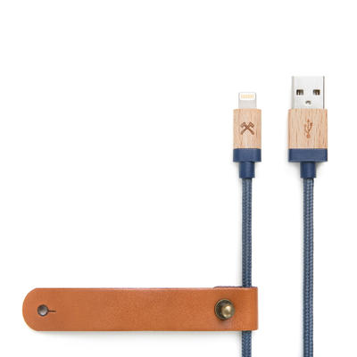 Woodcessories EcoCable Ahorn/Blau Lightning Ladekabel