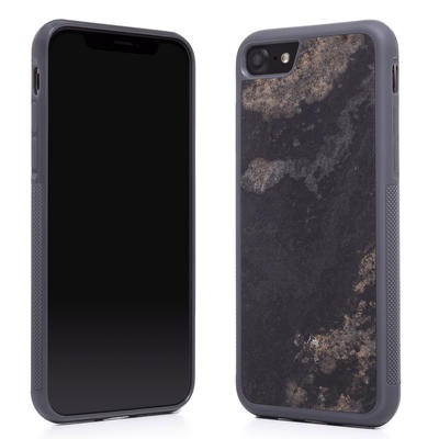 Woodcessories Stone Edition EcoBump Camo Gray für iPhone SE 3 (2022)/SE 2nd gen/7/8