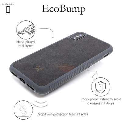 Woodcessories Stone Edition EcoBump Volcano Black für iPhone XR