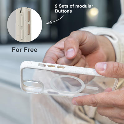 Woodcessories Clear Case Magsafe Offwhite/Klar für iPhone 14 Pro Max