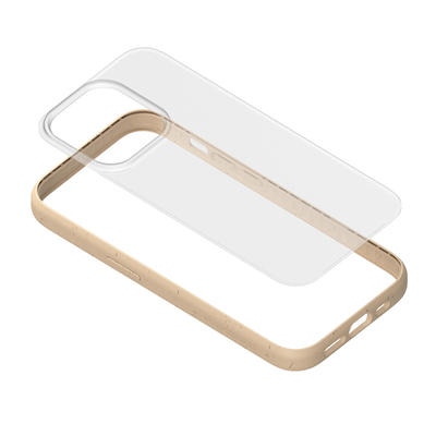 Woodcessories Clear Case Taupe für iPhone 14 Pro