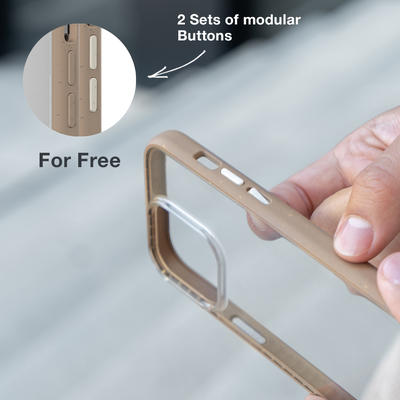 Woodcessories Clear Case Taupe pour iPhone 14 Pro Max