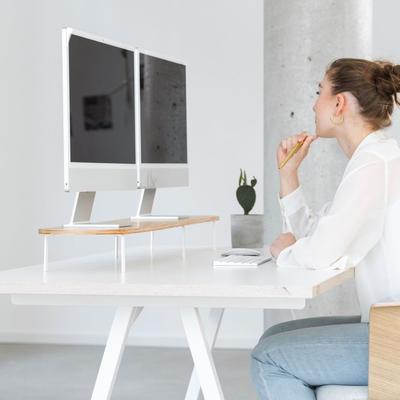 Woodcessories Monitor Stand Single chêne/blanc