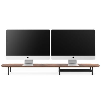 Woodcessories Monitor Stand Dual mit Ablage Walnuss/Schwarz