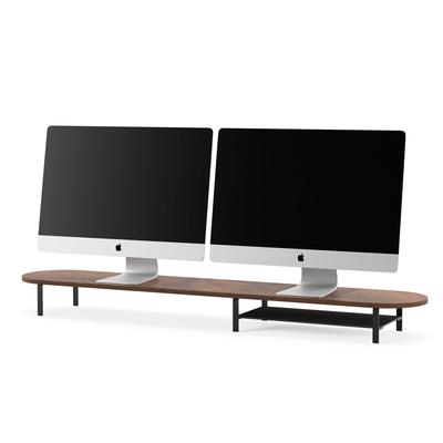 Woodcessories Monitor Stand Dual mit Ablage Walnuss/Schwarz