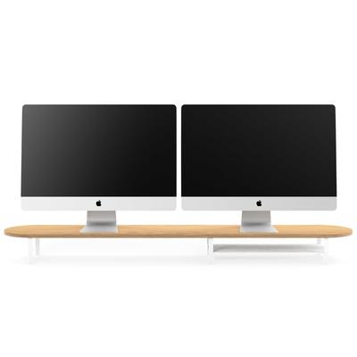 Woodcessories Monitor Stand Dual mit Ablage Eiche/Weiss