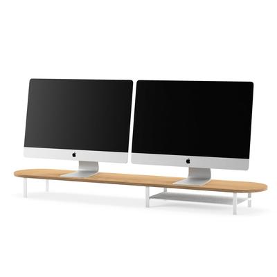 Woodcessories Monitor Stand Dual mit Ablage Eiche/Weiss