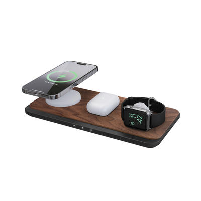 Woodcessories MultiBase Pro Wireless 3-in-1 MagSafe Ladestation 