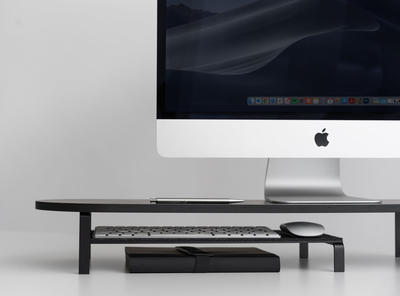 Woodcessories Monitor Stand Single mit Ablage Black Series/Schwarz