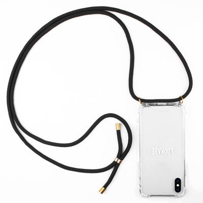 Lookabe Necklace Case Transparent mit Kordel Schwarz für iPhone SE 3 (2022)/SE 2nd gen/8/7