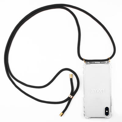 Lookabe Coque transparente avec cordon noir pour iPhone XS/X