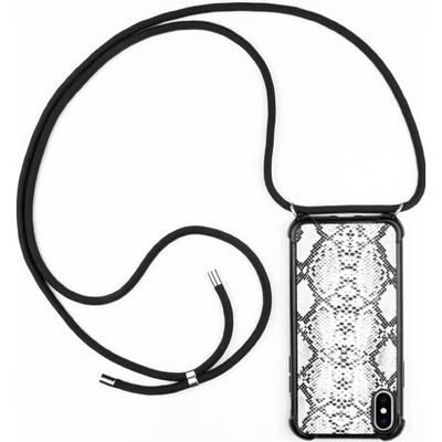 Lookabe Necklace Case Schlangenmuster mit Kordel Schwarz für iPhone XS Max