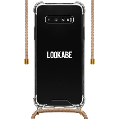 Lookabe Coque transparente avec cordon nude pour Galaxy S10