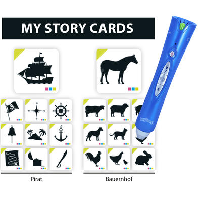 Franklin DRP-5100 AnyBook stylo audio + Cartes éducatives Begreifen³ „My Story“ (pirate et ferme)
