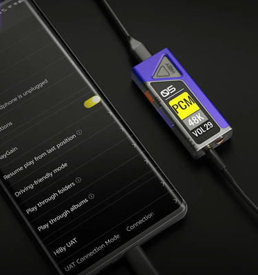Hiby FC5 Violett Portabler DAC/Kopfhörerverstärker mit Display
