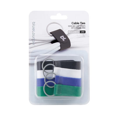 Bluelounge Cable Ties Large, 4 pièces, longueur 25,4 cm