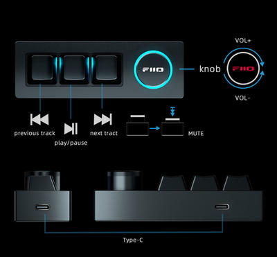 FiiO KB1 Schwarz Tastatur zur Musiksteuerung