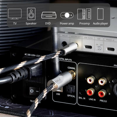 FiiO LL-RCA1S 3.5mm-Klinke auf Cinch-RCA Koaxial-Kabel (Länge 20cm)