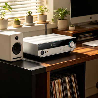 Shanling EH90 Silber Desktop DAC und Kopfhörer-Verstärker