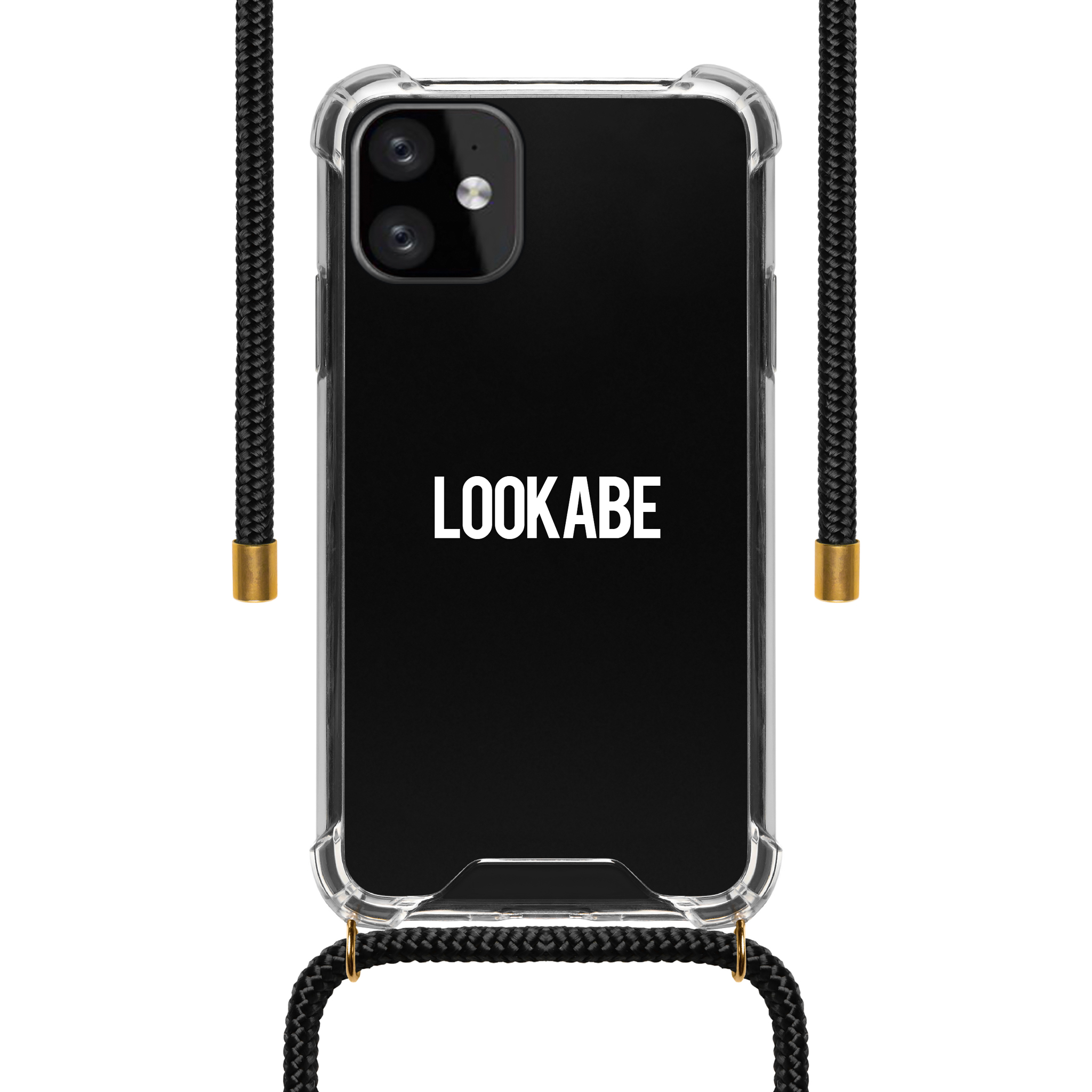 Lookabe Coque transparente avec cordon noir pour iPhone 11