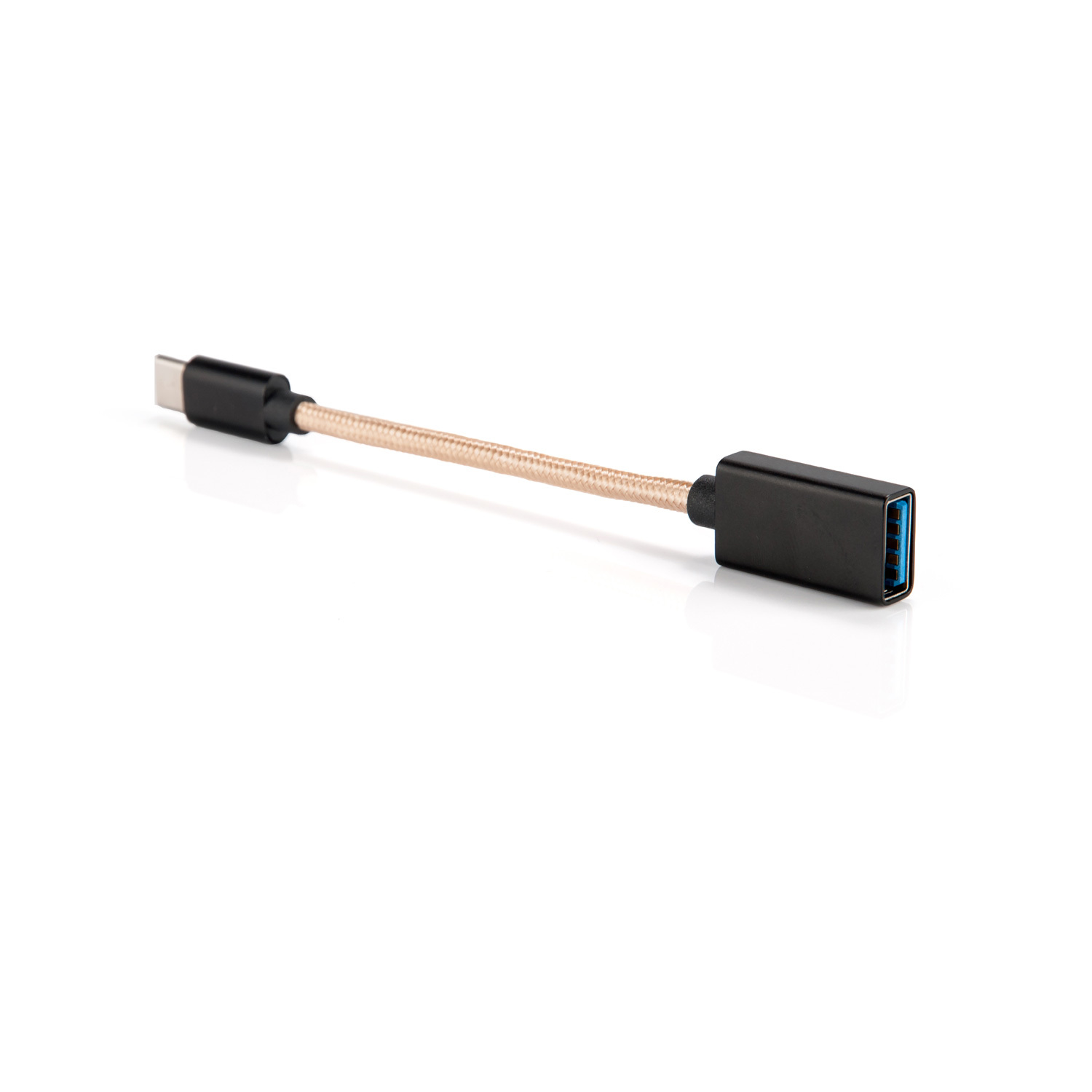 USB-C Auf USB 3.0 OTG Kabel 90° Abgewinkelt – 0,2 M, 10 Gbit/s, Für Enge Anschlüsse